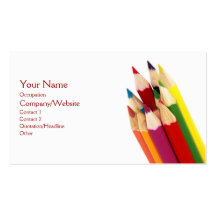 Lápices coloreados tarjetas personales