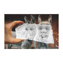 Lápiz contra la cámara - burros locos impresiones en lona