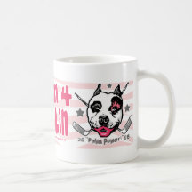 Lápiz labial 2 del pitbull de las mamáes del hocke tazas de café
