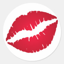 Lápiz labial del rojo rico pegatina