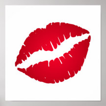Lápiz labial del rojo rico posters
