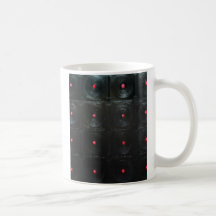 Las abolladuras rojas negras (minimalism negro) tazas