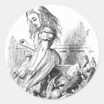 Las aventuras de Alicia en pegatina del país de la