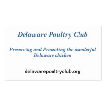Las aves de corral de Delaware aporrean tarjetas d Tarjeta De Visita