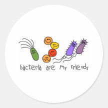 Las bacterias son mis amigos pegatinas redondas