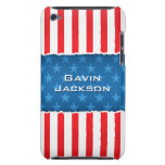 Las barras y estrellas patrióticas personalizaron  iPod Case-Mate cárcasas