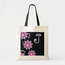 Las bolsas de asas cones monograma:: Flores de la 