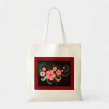 Las bolsas de asas florales del presupuesto de la 
