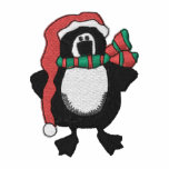 Las camisetas bordadas adaptables del pingüino, su sudadera bordada con capucha