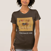 Las camisetas oscuras de las mujeres - reno o alce