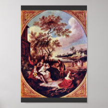 Las cuatro estaciones: Óvalo de la primavera de Qu Poster