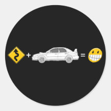 Las curvas, Subaru, igualan la diversión Pegatina Redonda