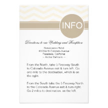 Las direcciones elegantes del boda de Chevron Info Invitación Personalizada