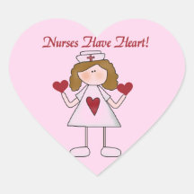 Las enfermeras tienen camisetas y regalos del cora pegatina de corazón personalizadas