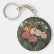 Las flores de Henri Rousseau en un florero (1909) Llaveros