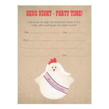 Las gallinas que el fiesta de Bachelorette de la n Invitacion Personalizada