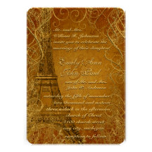 Las hojas del remolino del oro de la torre Eiffel  Comunicados Personalizados