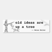 Las ideas están encima de un árbol etiqueta de parachoque
