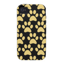 Las impresiones lindas de la pata del perro de per vibe iPhone 4 fundas