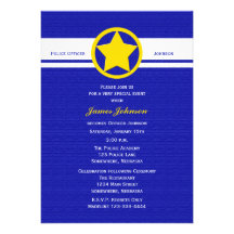 Las invitaciones de la graduación de la policía, p invitacion personalizada