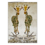 Las jirafas del oro le agradecen Notecard Tarjeton
