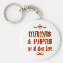 Las mamáes y las papás son amor llaveros personalizados
