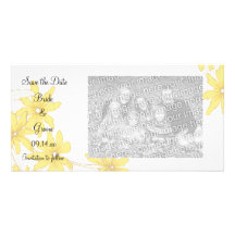 Las margaritas amarillas ahorran la invitación de  tarjetas fotograficas personalizadas