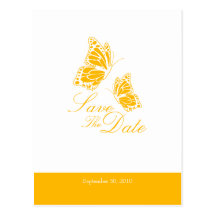Las mariposas amarillas simples ahorran el boda de postales
