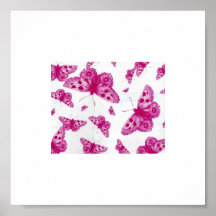 Las mariposas rosadas vuelan libremente poster