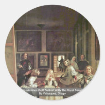 Las Meninas (autorretrato con la familia real) Pegatinas Redondas