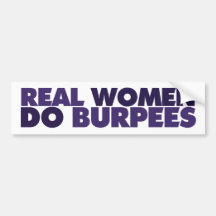 Las mujeres reales hacen Burpees Etiqueta De Parachoque