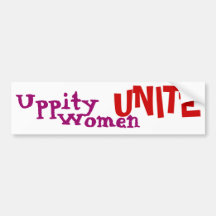 Las mujeres Uppity unen - a la pegatina para el pa Pegatina De Parachoque