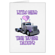 Las niñas aman a su papá del camionero felicitaciones