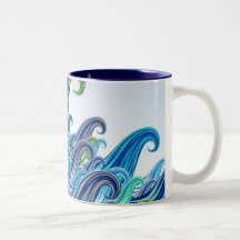 Las ondas abundan taza