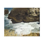 Las ondas en las rocas envolvieron la lona impresion de lienzo