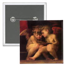 Las querubes de Madonna Enthroned con cuatro santo Pins