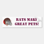 ¡Las ratas hacen a grandes mascotas! Pegatina para Pegatina De Parachoque