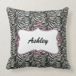 las rayas elegantes de la cebra personalizaron la  almohadas