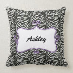 las rayas elegantes de la cebra personalizaron la  almohadas