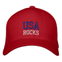 Las rocas de los E.E.U.U. bordaron el gorra gorras bordados