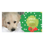Las tarjetas de la foto del perro de Joyeux Noel e Tarjeta Fotografica