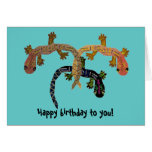 Las tres tarjetas de cumpleaños de los Geckos