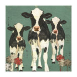 Las vacas huelen la lona de arte de las flores lona estirada galerias