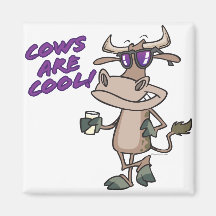 las vacas son dibujo animado animal divertido fres iman de nevera