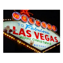 Las Vegas Santa/postal de las Felices Navidad del 