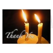 ¡Las velas gemelas - gracias! tarjeta