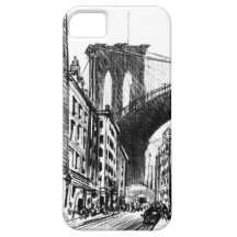 Las viviendas acercan al puente de Brooklyn 1909 iPhone 5 Case-Mate Funda