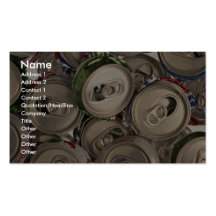 Latas de aluminio, recicladas plantilla de tarjeta de visita