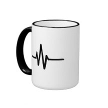 Latido del corazón del pulso de la frecuencia taza de café