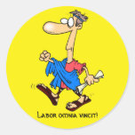 Latín: ¡Omnia de trabajo vincit! Pegatinas